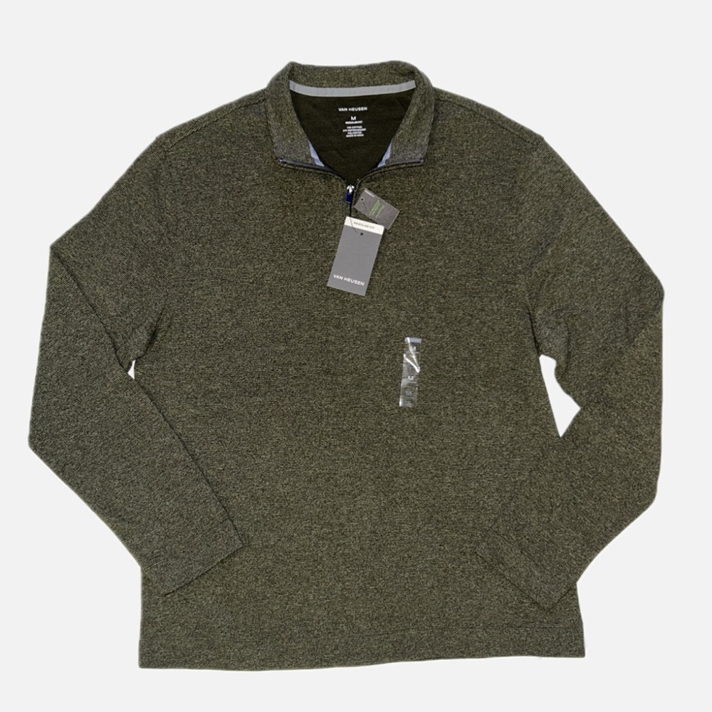 VAN HEUSEN Rosin Ottoman ¼-Zip Pullover Regular Fit M (New With Tags)